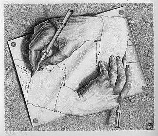 "Drawing Hands" by Escher